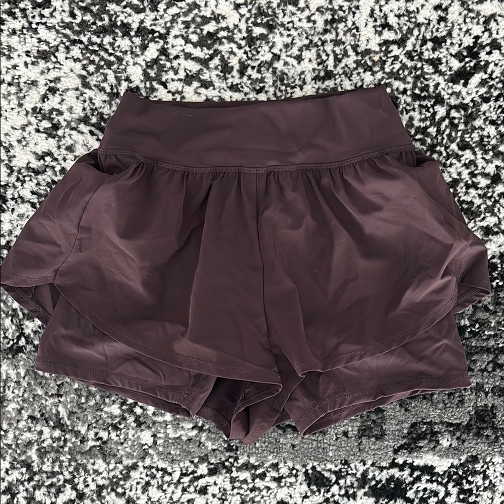 Oner Active Plum Brown Unified Double-Layer Shorts